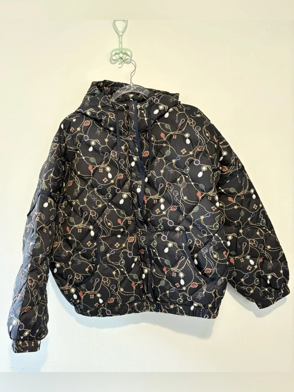 Rachel Antonoff Ace puffer jacket in tree of lost jewels print - Picture 5 of 9